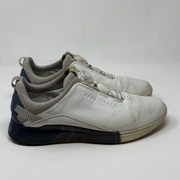 ECCO S Three GoreTex Golf Shoes Mens 10 - 10.5 EU 44 White Leather Spikeless main image 9